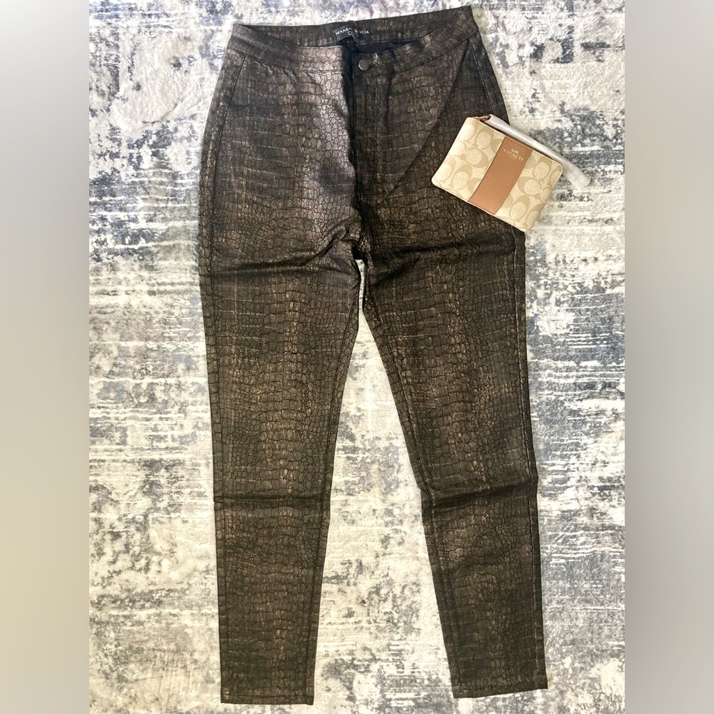 BUNDLE DEAL❗️Wristlet In Signature Canvas and High-Waisted Faux Snake Skin Pants - Picture 1 of 11